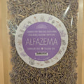 Packaged lavender . purple sticker with text "alfazema"