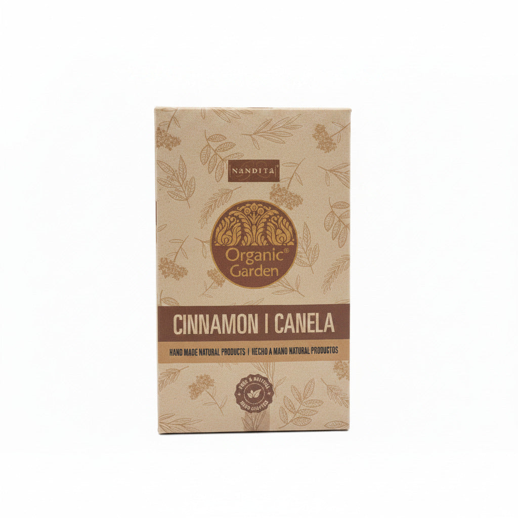 Nandita Organic Garden cinnamon packaging on a white background