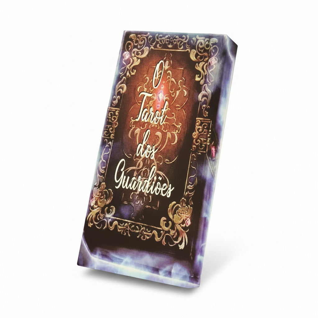 Box of 'O Tarot dos Guardioes' with decorative design and text.