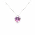Necklace with a purple pendant on a white background
