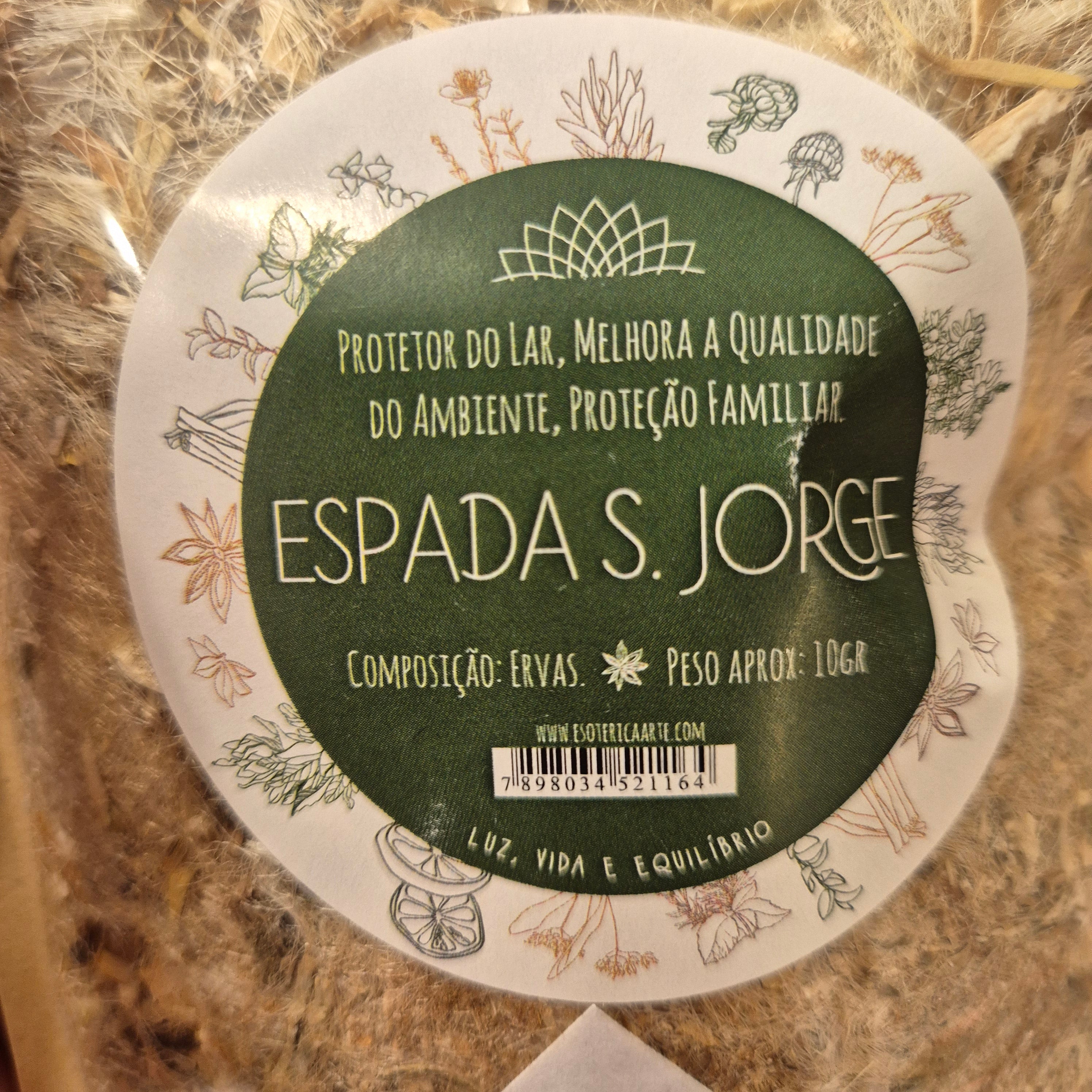 Pack of product with 'Espada S. Jorge' label on a textured surface