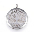 Silver tree of life pendant on a white background