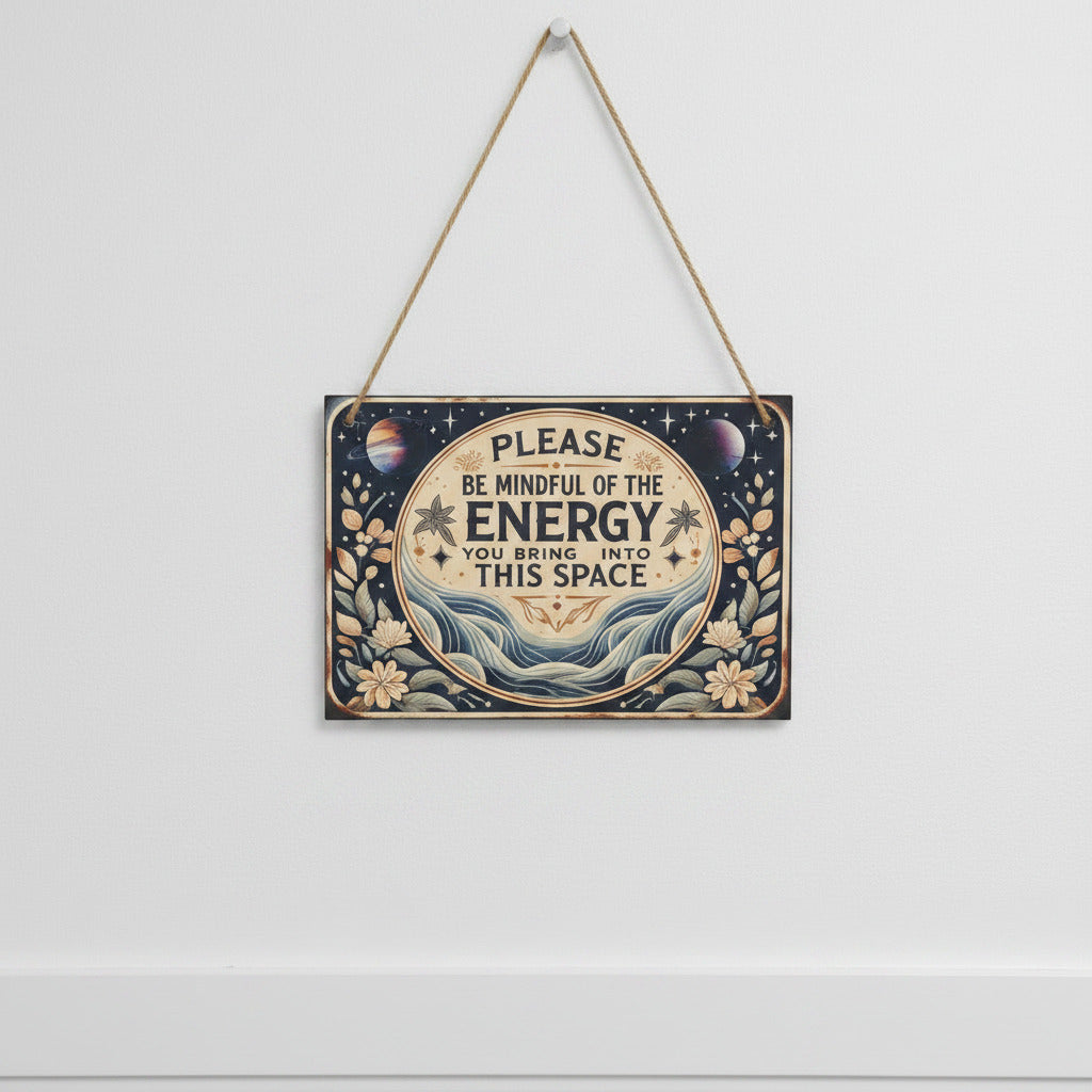 Decorative sign with motivational quote on a plain wall