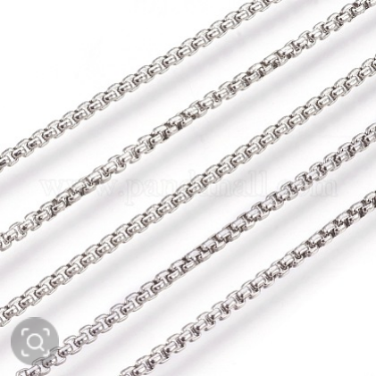 stainless steel chain on a white background